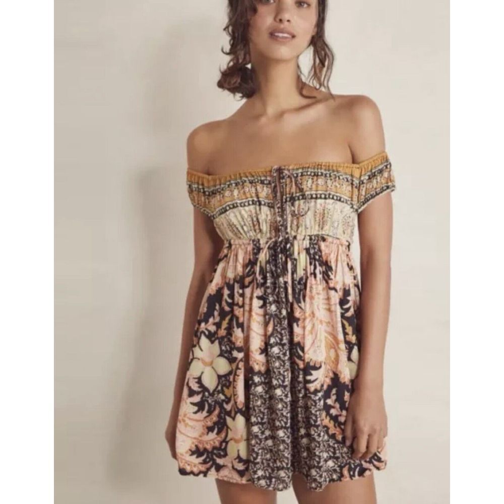 NEW Free People Intimately Bali Mariposa Mini Slip Black Combo Size XSmall $88‎
